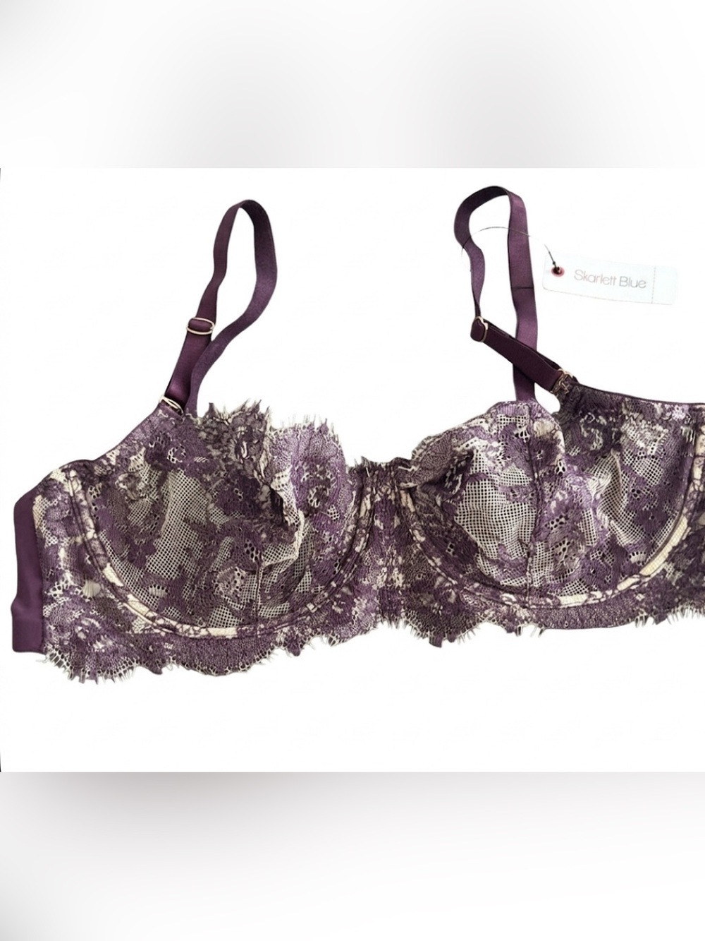 Skarlett Blue Entice Lace Bra 36C Majestic Purple NWT